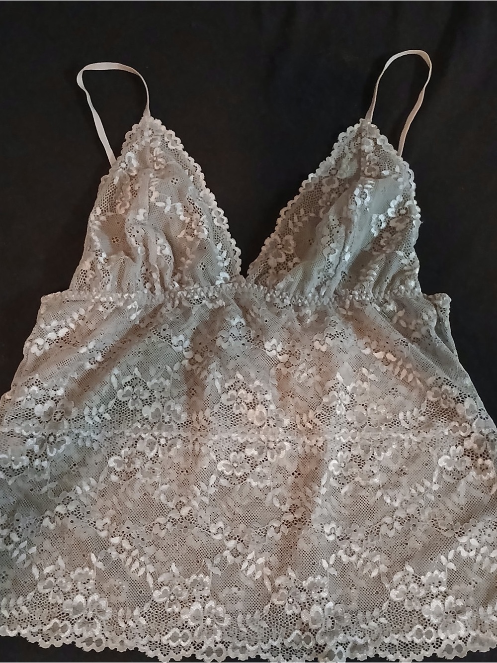 Lace Camisole Tank Top - Grey